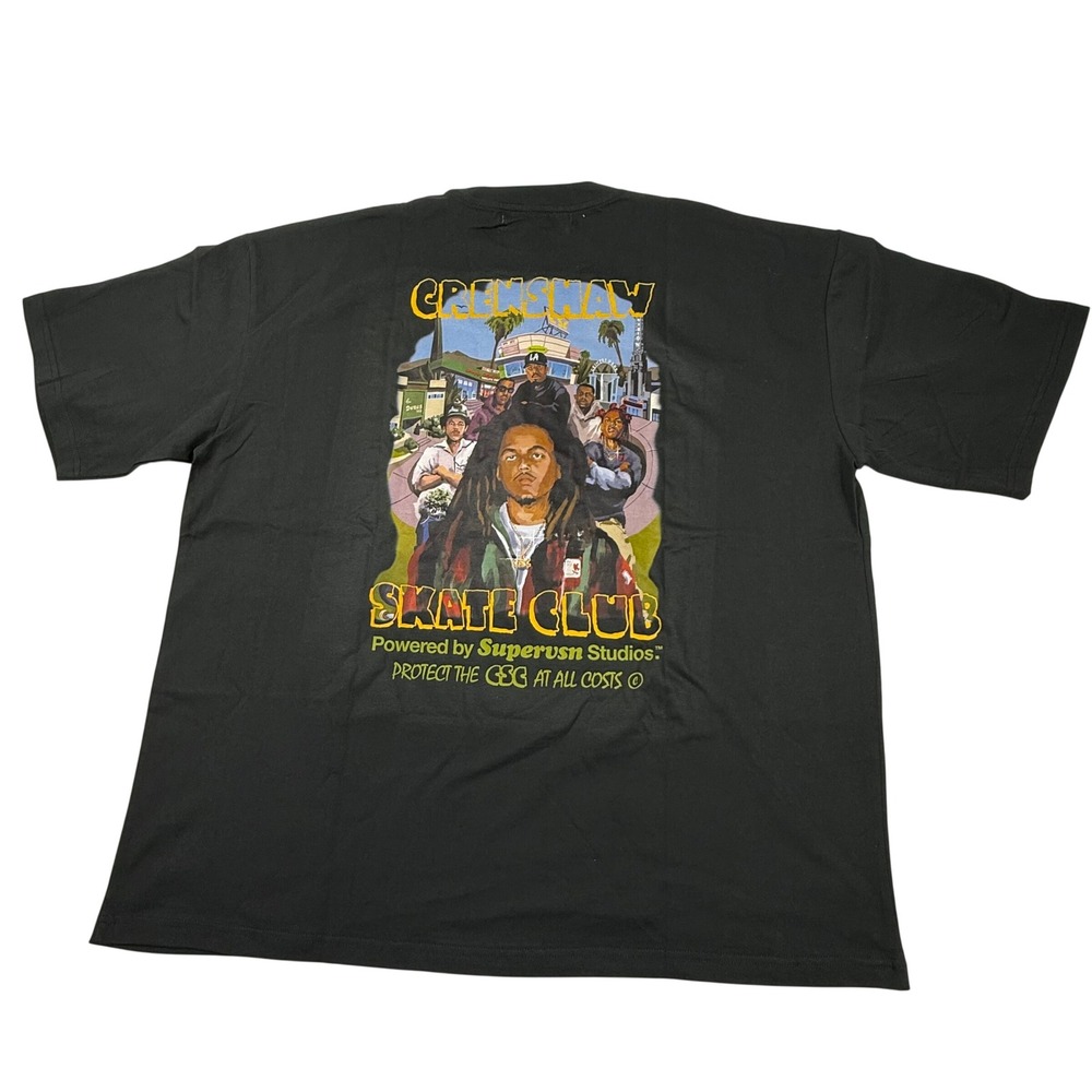 Crenshaw Skate Club Supervsn Studios Graphic T-Shirt Black XXL CSC Protect CSC